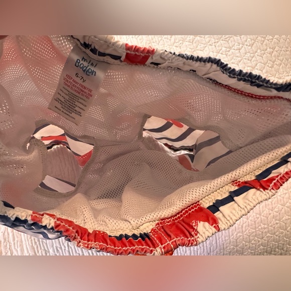 198. KIDS MINI BODEN BOYS NESSIE RED NAVY STRIPE GRAPHIC BATHERS SWIM TRUNKS - Picture 5 of 10